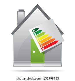 Energy saving certificate concept, green building concept, vector illustration