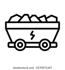 Energy Saving Coal Outline bold Vector Icon which can be easily modified or Edited   