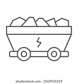 Energy Saving Coal thinline icon, editable vector icon, pixel perfect, illustrator ai file
 