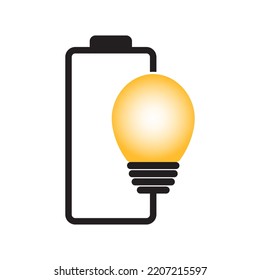 Energy saving concept. Battery charging vector icon isolated on white.
