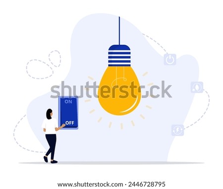 Energy saving concept illustration. Suitable for landing page, ui, web, App intro card, editorial, flyer, and banner.