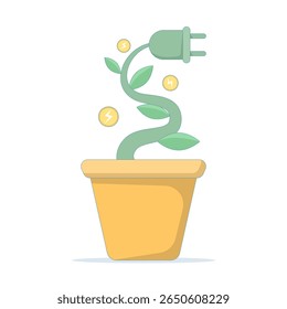 Energy saving concept. Energy saving plug sign, Save electricity, Environmental protection, Eco-friendly and Environment Day. Save the earth, Environmental protection, Eco-friendly.