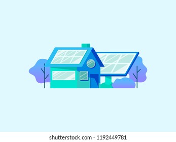 Energy saving concept with solar panels