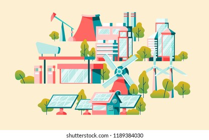 Energy saving concept vector in yellow