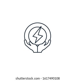 Energy saving creative icon. From Ecology icons collection. Isolated Energy saving sign on white background