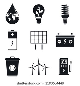 Energy saving day icon set. Simple set of energy saving day vector icons for web design on white background