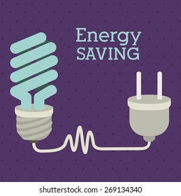 Energy Saving design over blue background, vector illustration