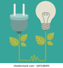 Energy Saving design over blue background, vector illustration