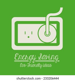 Energy saving design over green background,vector illustration.