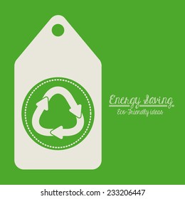 Energy saving design over green background,vector illustration.