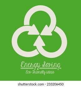 Energy saving design over green background,vector illustration.