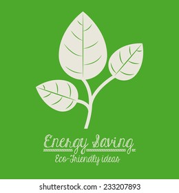 Energy saving design over green background,vector illustration.