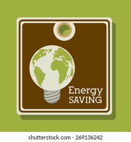 Energy Saving design over green background, vector illustration