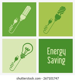 Energy saving design over white background, vector illustration