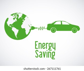 Energy saving design over white background, vector illustration