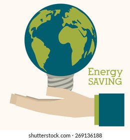 Energy Saving design over white background, vector illustration