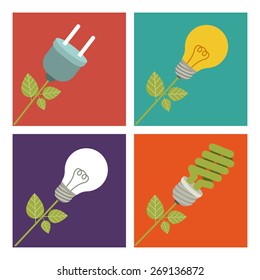 Energy Saving design over white background, vector illustration