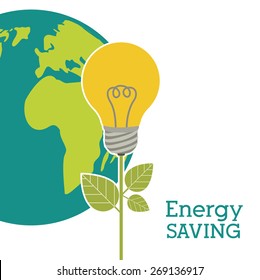 Energy Saving design over white background, vector illustration