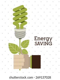 Energy Saving design over white background, vector illustration