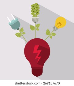 Energy Saving design over white background, vector illustration