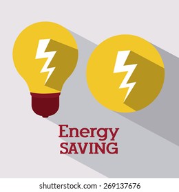 Energy Saving design over white background, vector illustration