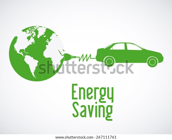 Energy saving design over white background,\
vector illustration