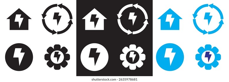 Energy saving and efficiency icon.  Vector for websites, mobile interfaces, presentations, banner, visual branding etc. Vector illustration. isolated on white and black background. EPS 10