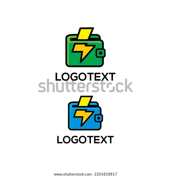 Energy Saving Electric Wallet Logo Design Stock Vector (Royalty Free ...