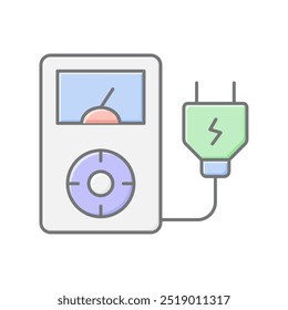 Economia de energia Eletrônica ícone de cor linear, vetor, pixel perfect, arquivo ilustrador