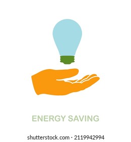 Energy Saving flat icon. Colored element sign from clean energy collection. Flat Energy Saving icon sign for web design, infographics and more.