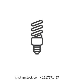 Energy saving fluorescent light bulb line icon. linear style sign for mobile concept and web design. Fluorescent lamp outline vector icon. Symbol, logo illustration. Vector graphics