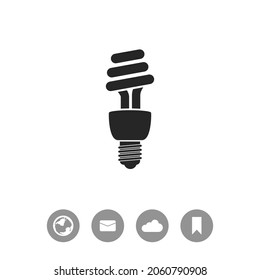 Energy saving fluorescent light bulb vector icon.