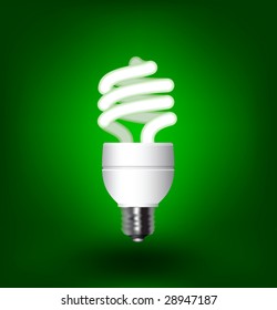 Energy saving fluorescent light bulb - editable vector