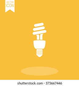 Energy saving fluorescent light bulb vector icon.