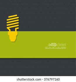 Energy saving fluorescent light bulb icon. 