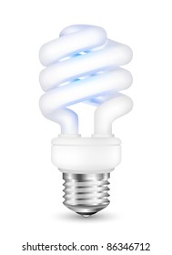 Energy saving fluorescent  light bulb. Vector illustration
