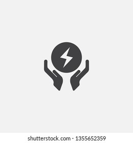 energy saving Glyph icon. Simple sign illustration. energy saving symbol design. Can be used for web, print and mobile