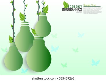 Energy saving green bulbs concept .save world vector illustration.
