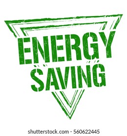 Energy saving grunge rubber stamp on white background, vector illustration