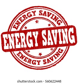 Energy saving grunge rubber stamp on white background, vector illustration