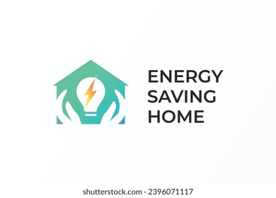 Energy Saving Home Logo Concept. Electrical and Energy Usage Control for Daily Living