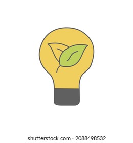 Energy Saving Icon in color icon, isolated on white background 