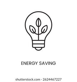 Ícone de economia de energia com traço editável para soluções de iluminação inteligente e otimização de energia verde