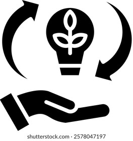 Energy Saving Icon Glyph Vector Illustration