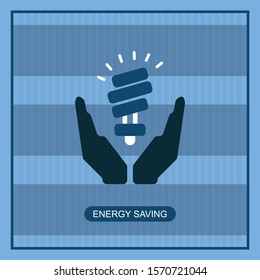 Energy saving icon, Energy saving Light Bulb Icon. Flat style