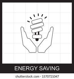 Energy saving icon, Energy saving Light Bulb Icon. Flat style
