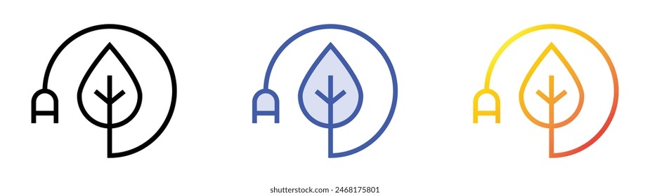 icono de ahorro de energía. Diseño de estilo de relleno lineal, azul y degradado aislado sobre fondo blanco