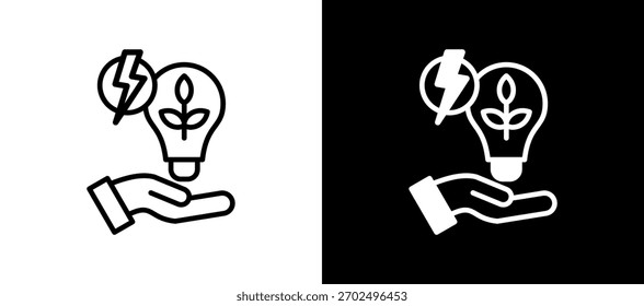 Icono de ahorro de energía Ilustración vectorial mixta
