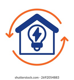 Icono de ahorro de energía Ilustración vectorial de color mixto