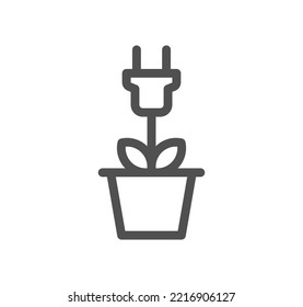 Energy saving icon outline and linear vector.

